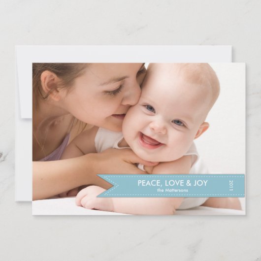 シンプルバナーフォトホリデーカード シーズンカード (正面)