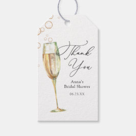 シンプルバブリーシャンパーニュありがとうブライダルシャワー ギフトタグ