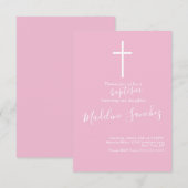 シンプルバプティスクロスベビー献身招待状 招待状 (正面/裏面)
