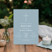 シンプルバプティスダスティブルーボースペインのティゾ 招待状