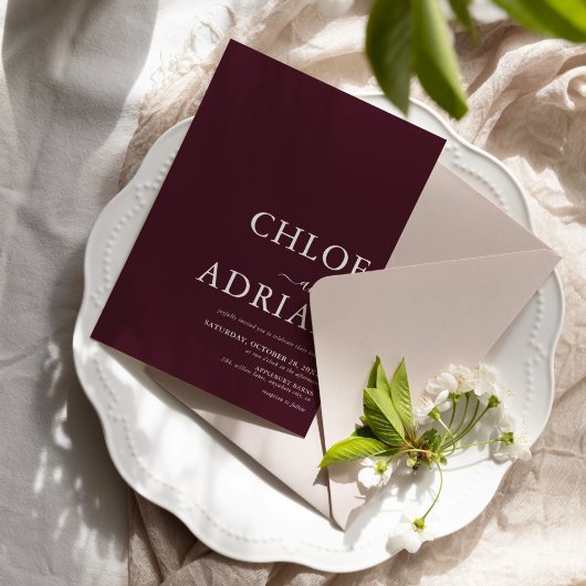 シンプルバミニマルルガンディ結婚式招待状 招待状