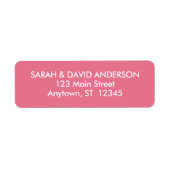 シンプルバモダンブルガムピンク差出人住所ラベル ラベル (正面)