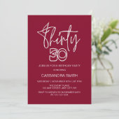 シンプルバモダンルグンディタイポグラフィ30th Birthday 招待状 (スタンド正面)