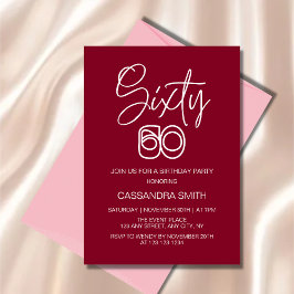 シンプルバモダンルグンディタイポグラフィ60誕生日 招待状