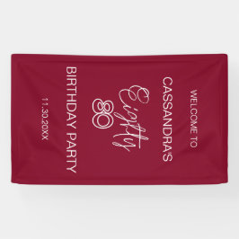 シンプルバモダンルグンディタイポグラフィ80誕生日 横断幕