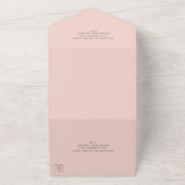 シンプルバラほこりっぽいピンクフローラエレガントな結婚式 オールインワン招待状 (外側)