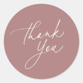 シンプルバラほこりっぽい書道台本ありがとう ラウンドシール (正面)