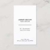 シンプルバラエレガントホワイトヘアードレッサー 名刺 (裏面)