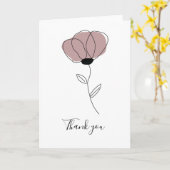 シンプルバラエレガント折り畳みサンキューカード カード (黄色い花)