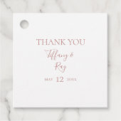 シンプルバラエレガント金ゴールドサンキューメッセージカード フェイバータグ (正面)