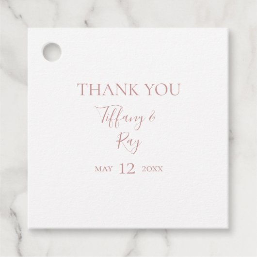 シンプルバラエレガント金ゴールドサンキューメッセージカード フェイバータグ (正面)