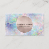 シンプルバラエレガント金ゴールドサークルOpal 名刺 (正面)