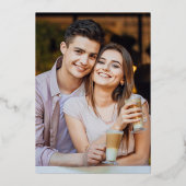 シンプルバラエレガント金ゴールドスクリプト写真結婚の 箔招待状 (裏面)