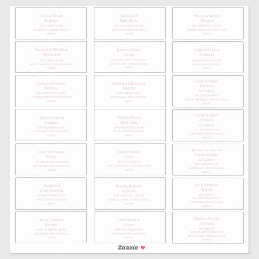 シンプルバラエレガント金ゴールド住所 シール (シート)