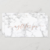 シンプルバラエレガント金ゴールド大理石ギフト証明書 (正面/裏面)
