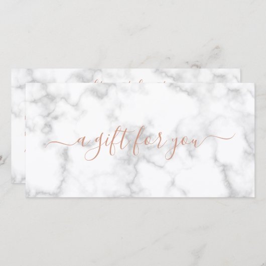 シンプルバラエレガント金ゴールド大理石ギフト証明書 (正面/裏面)