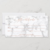 シンプルバラエレガント金ゴールド大理石ギフト証明書 (裏面)