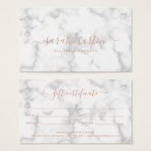 シンプルバラエレガント金ゴールド大理石ギフト証明書 (正面&裏面)