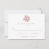 シンプルバラスノーフレーク結婚ズ 出欠カード (正面)