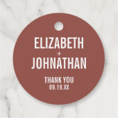 シンプルバラタイポグラフィ結婚サンキュー フェイバータグ (裏面)