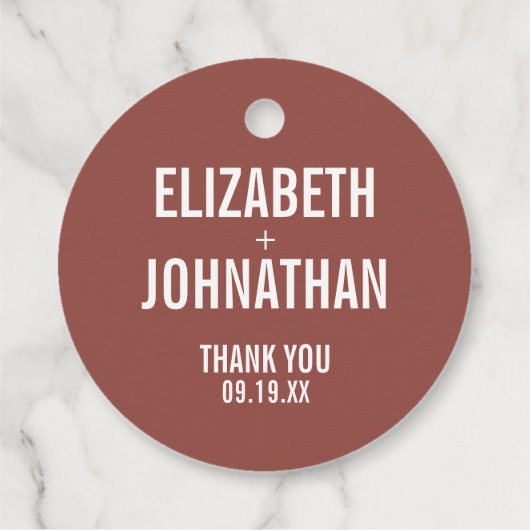 シンプルバラタイポグラフィ結婚サンキュー フェイバータグ (裏面)