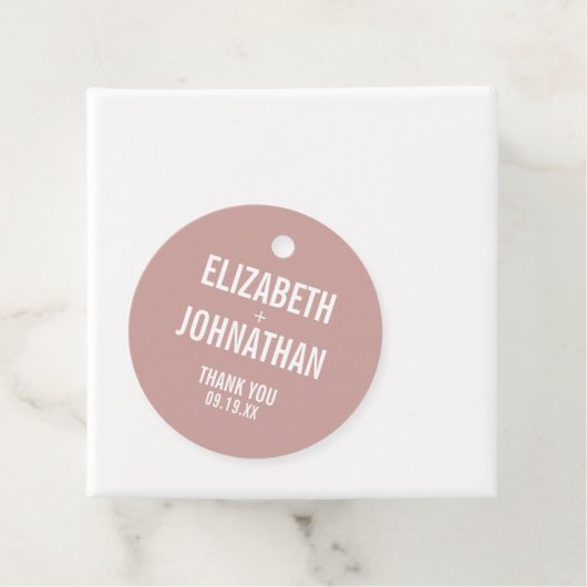 シンプルバラタイポグラフィ結婚サンキュー フェイバータグ (インサイチュ)
