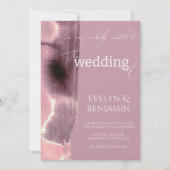 シンプルバラダスティ結婚マウヴ 招待状 (正面)