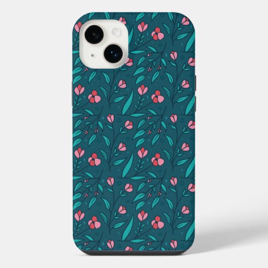 シンプルバラパターン iPhoneケース (裏面)