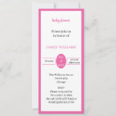 シンプルバラパーソナライズされたベイビーシャワー 招待状 (正面)