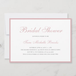 シンプルバラピンクエレガントブライダルシャワー 招待状