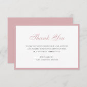 シンプルバラピンク悔やみや弔慰葬儀 サンキューカード (正面/裏面)