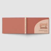 シンプルバラピーチテラコッタ金ゴールドホイル結婚ズ ゲストブック (全面)