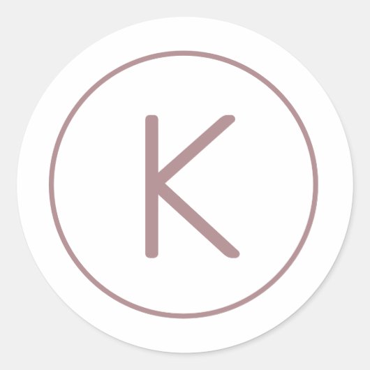 シンプルバラミニマル金ゴールドモノグラム封筒用シール ラウンドシール (正面)