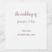 シンプルバラミニマル金ゴールド結婚のワインラベル ワインラベル (シングルラベル)