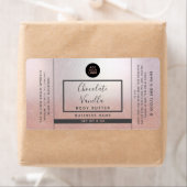 シンプルバラモダン金ゴールドグリッターロゴ製品 ラベル (インサイチュ)