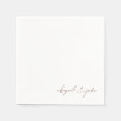 シンプルバラモダン金ゴールドスクリプト名結婚の スタンダードカクテルナプキン (正面)