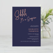 シンプルバラモダン金ゴールドフォトサプライズSweet 16 招待状 (スタンド正面)