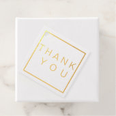 シンプルバラモダン金ゴールド縁どウェディングRSVP フェイバータグ (箱)