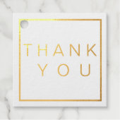 シンプルバラモダン金ゴールド縁どウェディングRSVP フェイバータグ (正面)