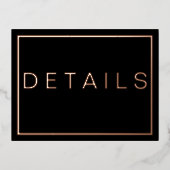 シンプルバラモダン金ゴールド縁どウェディングRSVP 箔招待状ポストカード (正面)