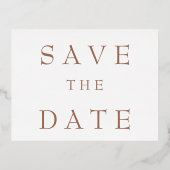 シンプルバラモダン金ゴールド縁どウェディングRSVP 箔招待状ポストカード (裏面)