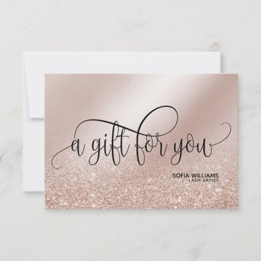 シンプルバラモダン金ゴールド証明書ギフトカード (正面)