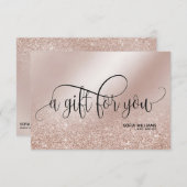 シンプルバラモダン金ゴールド証明書ギフトカード (正面/裏面)