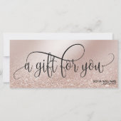 シンプルバラモダン金ゴールド証明書ギフトカード (正面)