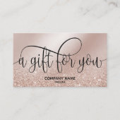 シンプルバラモダン金ゴールド証明書ギフトカード 名刺 (正面)