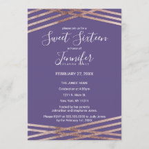 シンプルバラライン金ゴールドバイオレットスウィート16