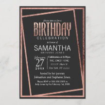 シンプルバラ傾き金ゴールド縁どブラック誕生日