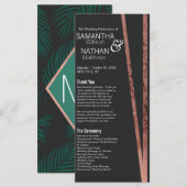 シンプルバラ傾き金ゴールド縁どブラッ結婚ク プログラム (正面/裏面)