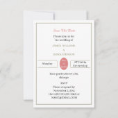 シンプルバラ及びグリーンカスタマイズ セーブザデート (正面)