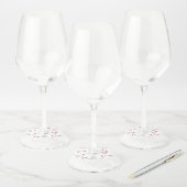 シンプルバラ名葉名の日結婚付 ワイングラスタグ (セット)